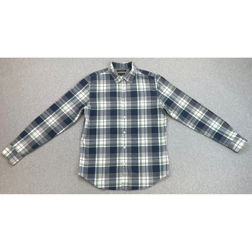 Banana Republic Shirt Mens Medium Plaid 100% Cotton Button Up Grant Fit
